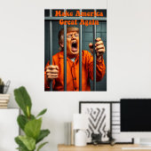 Steun Kamala Walz Justice Trump Funny Satire Poster (Thuiskantoor)