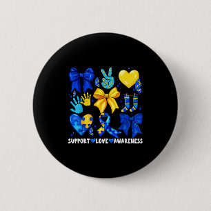 Steun liefde bewustzijn 321 down syndroom dag mann ronde button 5,7 cm