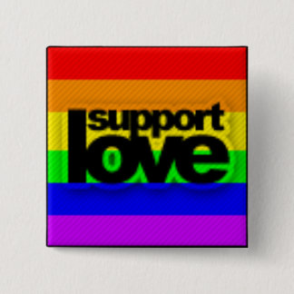 Steun liefde. vierkante button 5,1 cm