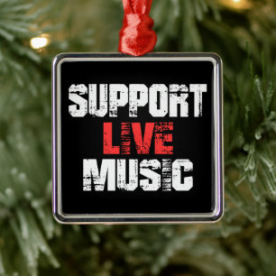 Steun Live Muziek Metalen Ornament