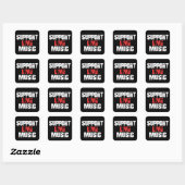 Steun Live Muziek Vierkante Sticker (Vel)