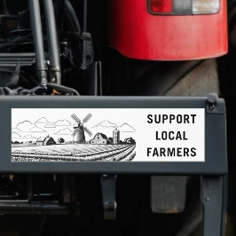 Steun lokale boeren Akkerbouw Boerderij Windmill F Bumpersticker