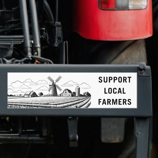 Steun lokale boeren Akkerbouw Boerderij Windmill F Bumpersticker