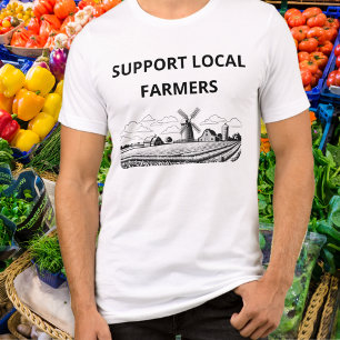 Steun Lokale Boeren Akkerbouw Boerderij Windmolen  Tri-Blend Shirt