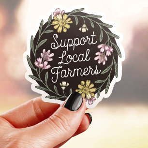 Steun Lokale Boeren Bloemstuk Sticker