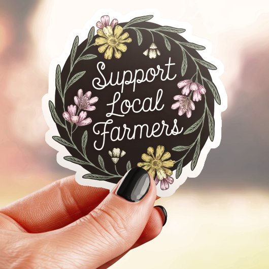 Steun Lokale Boeren Bloemstuk Sticker