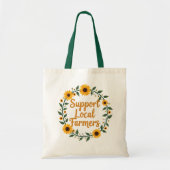 Steun lokale boeren Zonnebloem krans ontwerp Tote Bag (Voorkant)