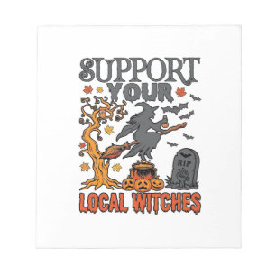 Steun Lokale Heksen Halloween Hek Kookpot Pompoen Notitieblok