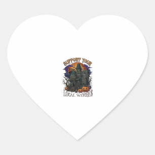 Steun Lokale Heksen Halloween Spokenhuis Pomp Hart Sticker