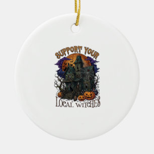 Steun Lokale Heksen Halloween Spokenhuis Pomp Keramisch Ornament