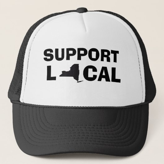 Steun Lokale Hoed - New York (NY) Trucker Pet (Voorkant)