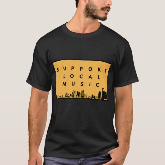 Steun Lokale Muziek T-shirt (Voorkant)