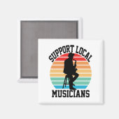 Steun lokale muzikanten voor muziekliefhebber magneet (Voorkant / Achterkant)