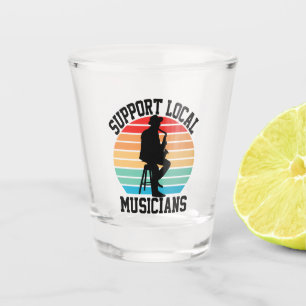 Steun lokale muzikanten voor muziekliefhebber shot glas