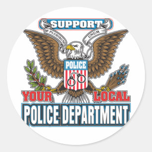 Steun lokale politie ronde sticker
