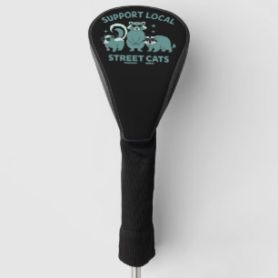 Steun Lokale Straatkat Grappige Wasbeer Opossum Golfheadcover