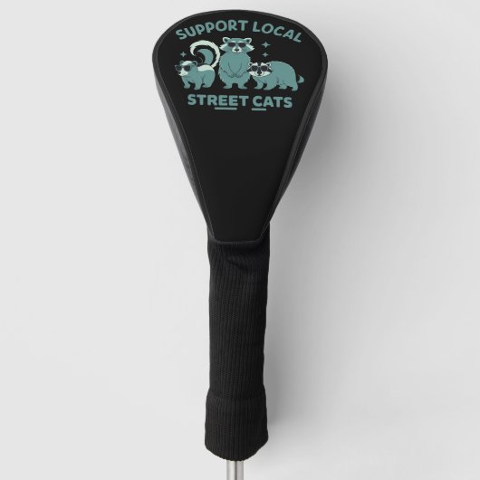 Steun Lokale Straatkat Grappige Wasbeer Opossum Golfheadcover (Voorkant)