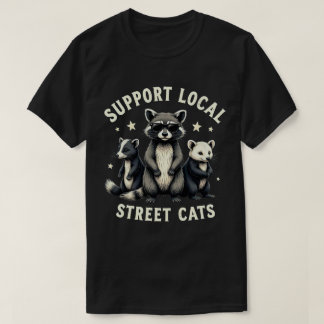Steun Lokale Straatkatten Funny Wasbeer Opossum T-shirt