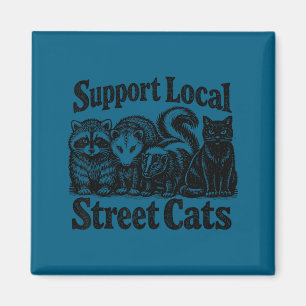 Steun lokale straatkatten team rommel opossum magneet