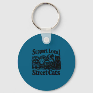 Steun lokale straatkatten team rommel opossum sleutelhanger