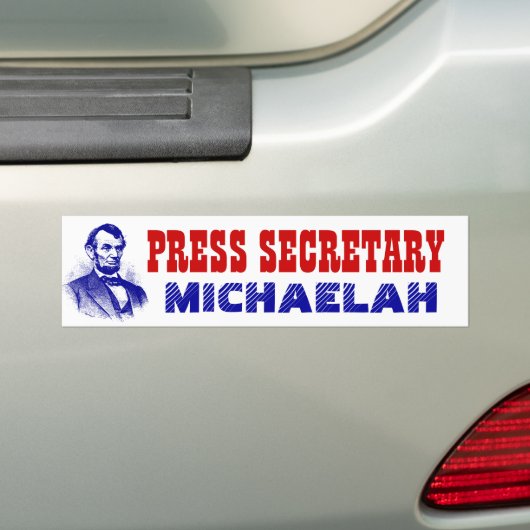 Steun Michaelah Montgomery voor PERSSECRETARIS Bumpersticker (Op auto)