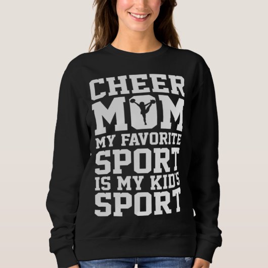 Steun Moeder Cheerleading Cheerleader Favoriete Sp Trui (Voorkant)