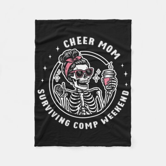 Steun Moeder Overlevende Comp Weekend Cheerleading Fleece Deken (Voorkant)