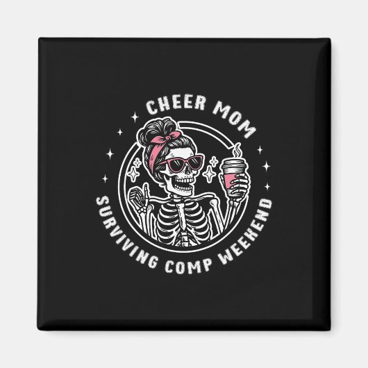 Steun Moeder Overlevende Comp Weekend Cheerleading Magneet (Voorkant)