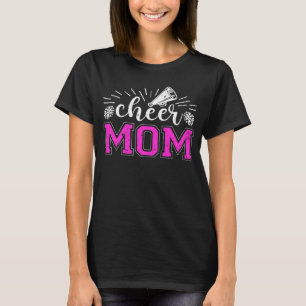 Steun Moeder Roze Print Trots Cheerleader Moeder  T-shirt