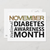 Steun nationale diabetes Bewustmakingsmaand novemb Briefkaart (Voorkant / Achterkant)