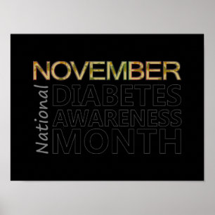 Steun nationale diabetes Bewustmakingsmaand novemb Poster