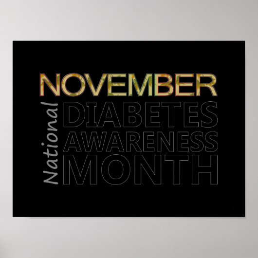 Steun nationale diabetes Bewustmakingsmaand novemb Poster (Voorkant)