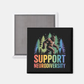 Steun Neurodiversiteit Grappig Bigfoot Autisme ADH Magneet (Voorkant / Achterkant)