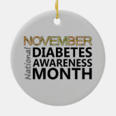 Steun november Nationale Diabetes Bewustmaands Keramisch Ornament (Achterkant)