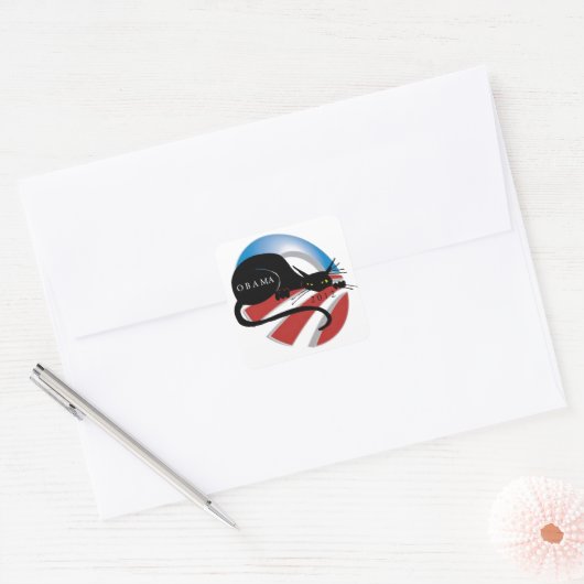 STEUN OBAMA KATTENLIEFHEBBERS VIERKANTE STICKER (Envelop)
