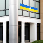 Steun Oekraïense banner vredesduif Oekraïense vlag (Buitenkant Gebouw)