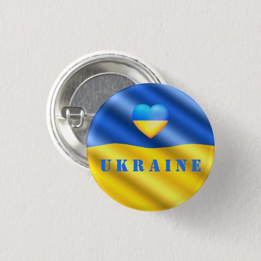 Steun Oekraïense Button Oekraïense vlag hart (Voorkant /achterkant)