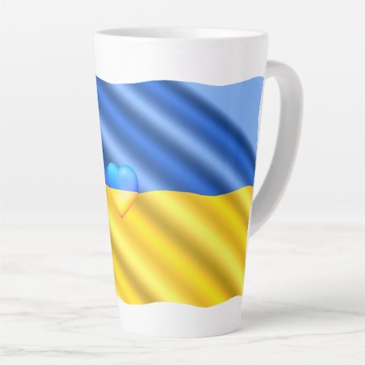 Steun Oekraïense Latte Mok Oekraïense vlag (Rechterhoek)