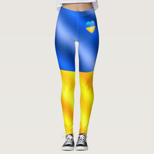 Steun Oekraïense Leggings Oekraïense vlag hart (Voorkant)