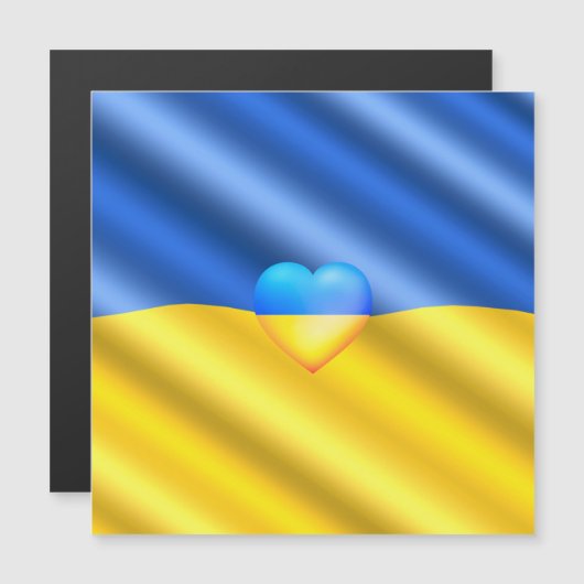 Steun Oekraïense Magneet Oekraïense Vlag Hart (Voorkant / Achterkant)