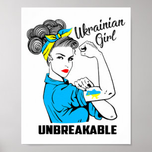 Steun Oekraïense Meisje Onbreekbaar Sterk Oekraïen Poster
