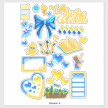 Steun Oekraïense op maat gesneden vinyl Stickers