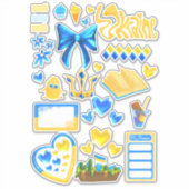 Steun Oekraïense op maat gesneden vinyl Stickers (Voorkant)