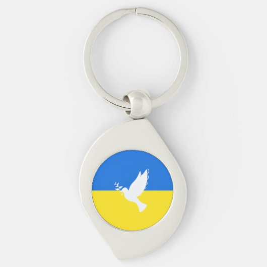Steun Oekraïense Sleutelhanger vredesduif Oekraïen (Voorkant)