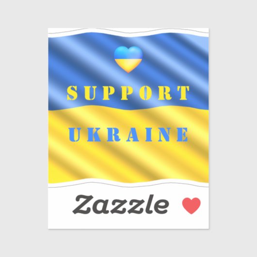Steun Oekraïense Sticker Oekraïens Vlag Hart (Vel)