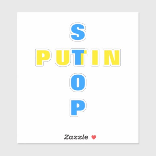 Steun Oekraïense Stickers - Stop Poetin Stop Oorlo (Vel)