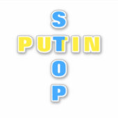 Steun Oekraïense Stickers - Stop Poetin Stop Oorlo (Voorkant)