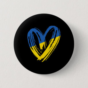 Steun Oekraïense Vlag Hart Anti Oorlog Vrede Voor Ronde Button 5,7 Cm