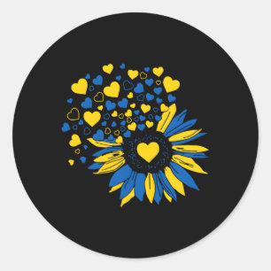 Steun Oekraïense vlag Hij S Ronde Sticker