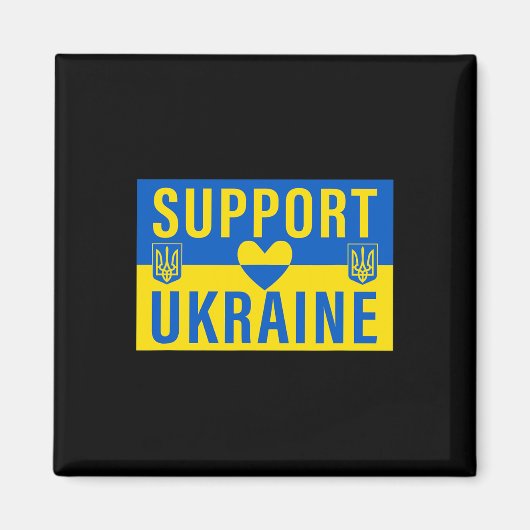 Steun Oekraïense vlag met hart Magneet (Voorkant)
